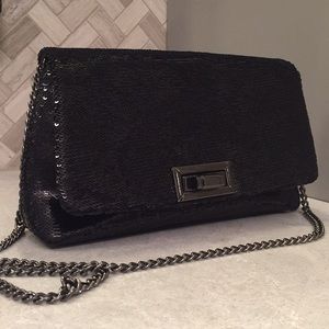 Express Black Sequin Clutch/Shoulder Bag! MINT!